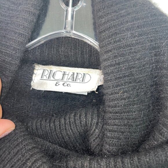 Richard and Co. Vintage Women Sweater Size Large Embellished Angora Shawl Collar - Picture 5 of 11